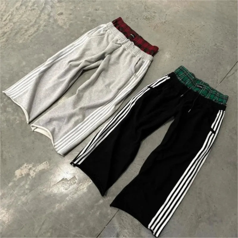 Y2K Retro zip up Hoodie Men Camouflage Pattern Pant Sweatshirt High Street Hip Hop Streetwear Unisex Jeans Baggy Camo Sweatpants